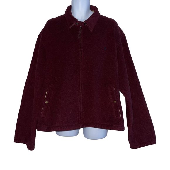 Ralph Lauren Other - Rare Vintage Ralph Lauren Big Tall Jacket Mens XXL Thick Burgundy Full Zip